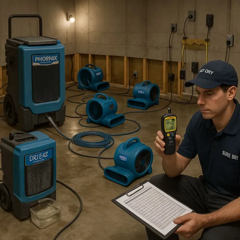 Structural Drying and Dehumidification process in Bristow, OK